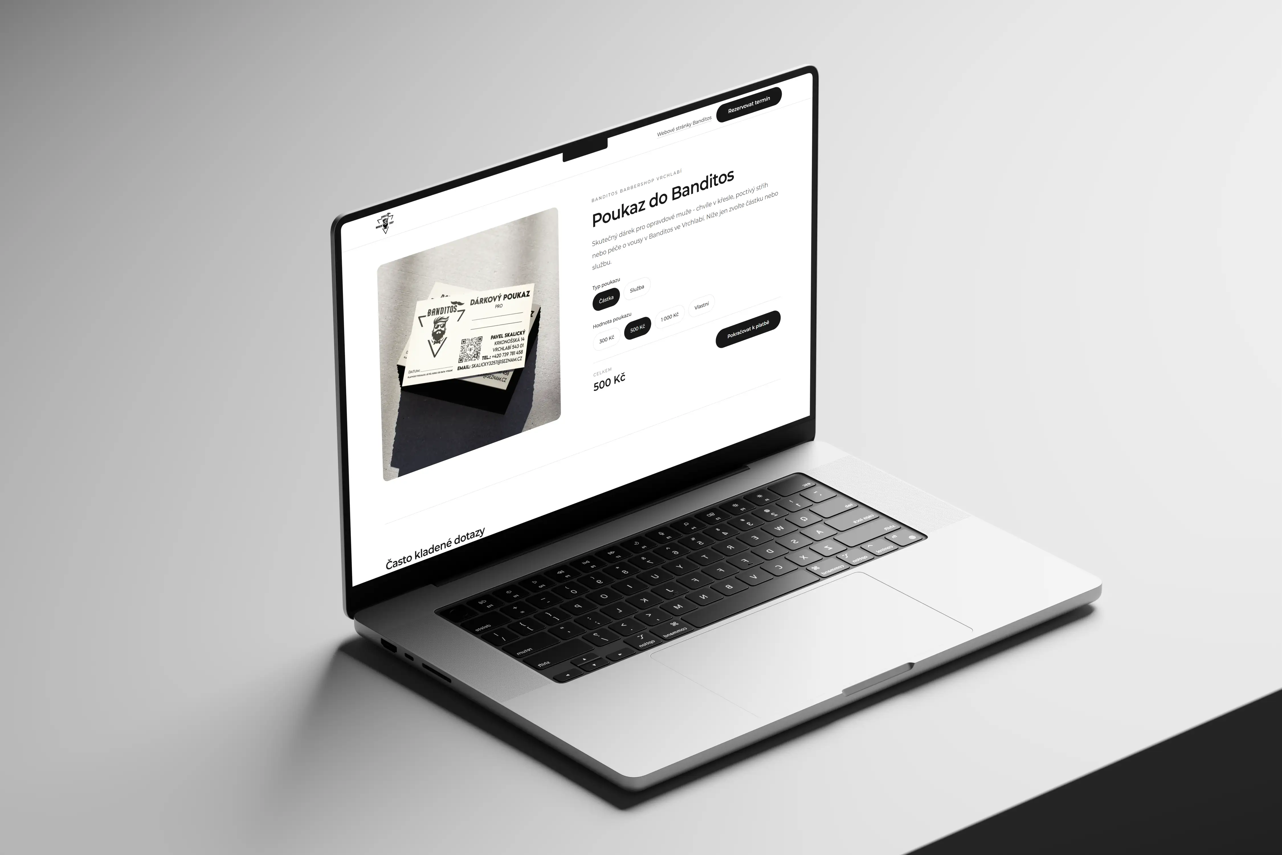 E-shop s dárkovými poukazy Banditos Barbershop