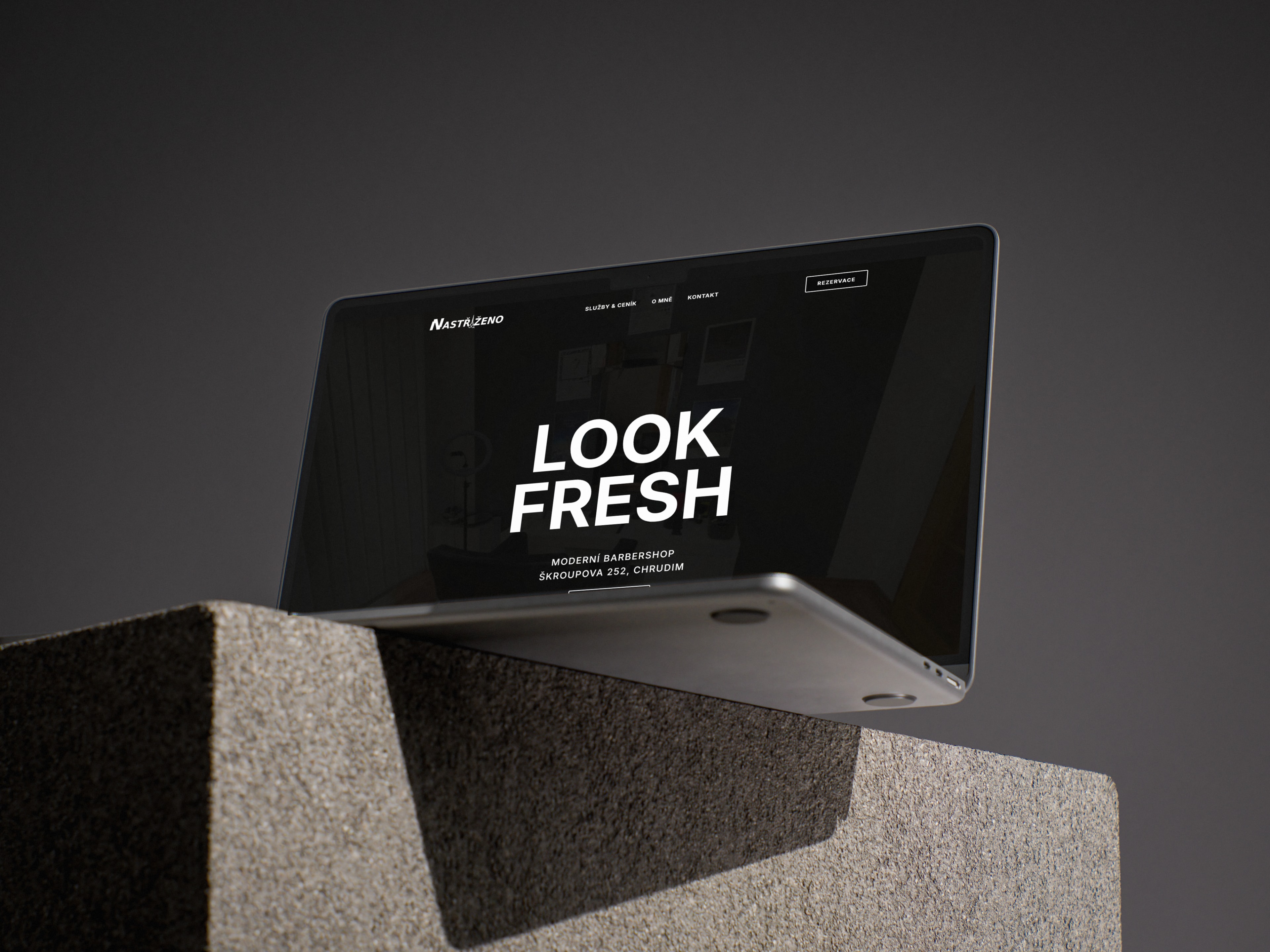 Náhled webu a identity Barbershop Nastřiženo Chrudim